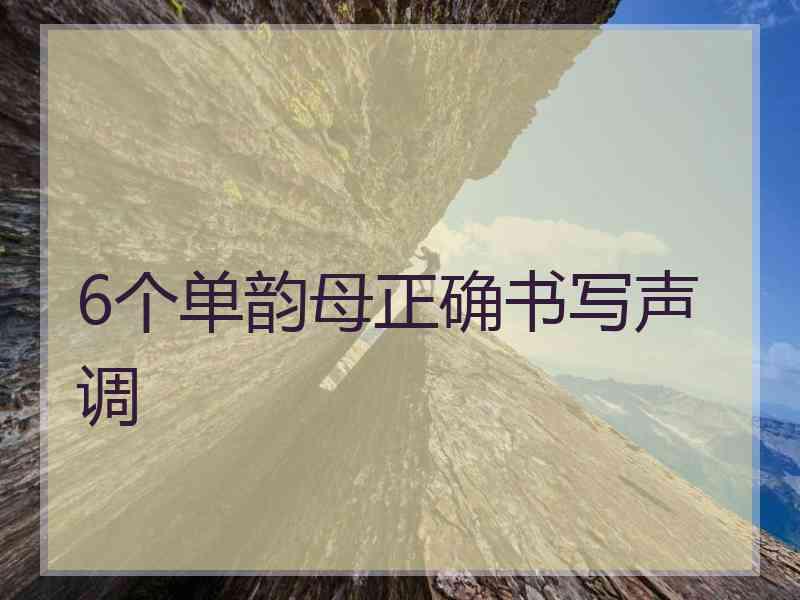 6个单韵母正确书写声调