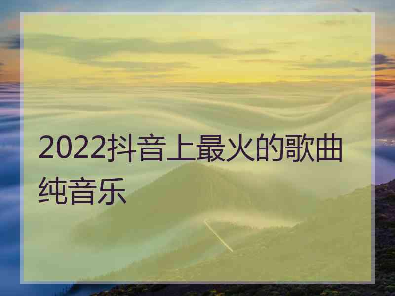 2022抖音上最火的歌曲纯音乐