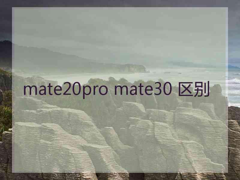 mate20pro mate30 区别