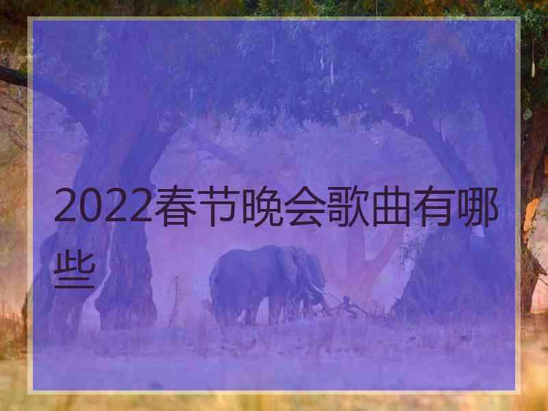 2022春节晚会歌曲有哪些