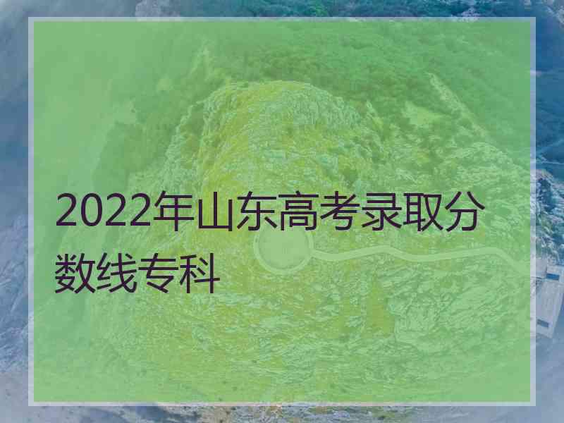 2022年山东高考录取分数线专科