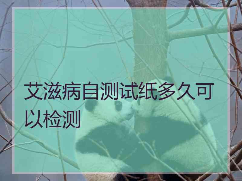 艾滋病自测试纸多久可以检测