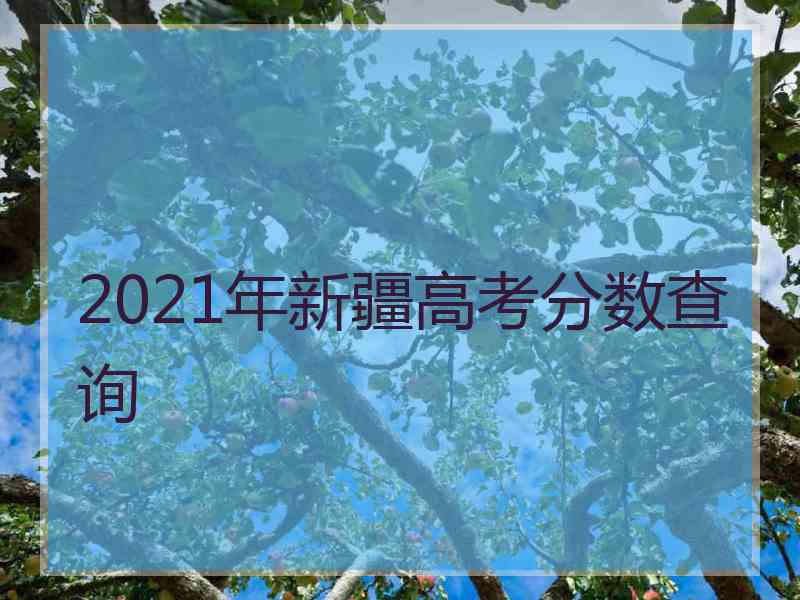 2021年新疆高考分数查询