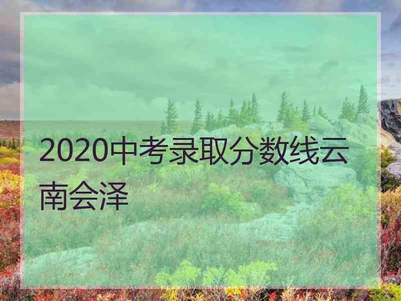 2020中考录取分数线云南会泽