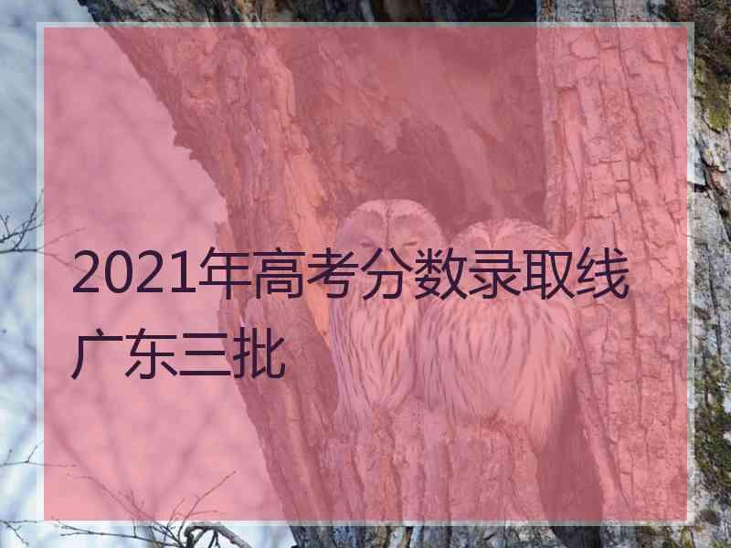 2021年高考分数录取线广东三批