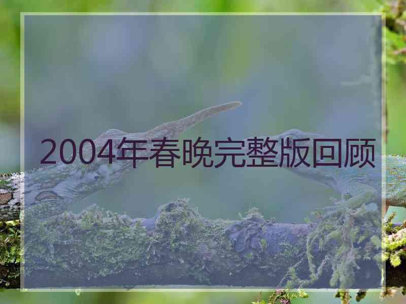 2004年春晚完整版回顾