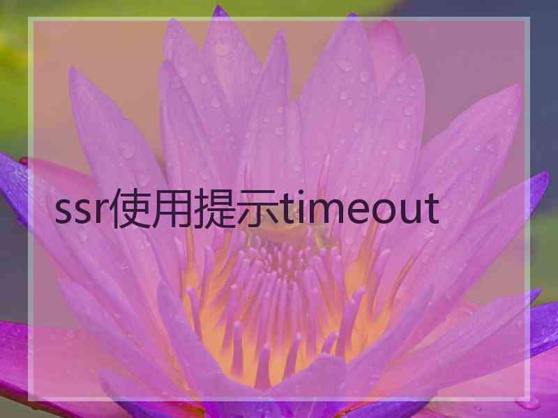 ssr使用提示timeout