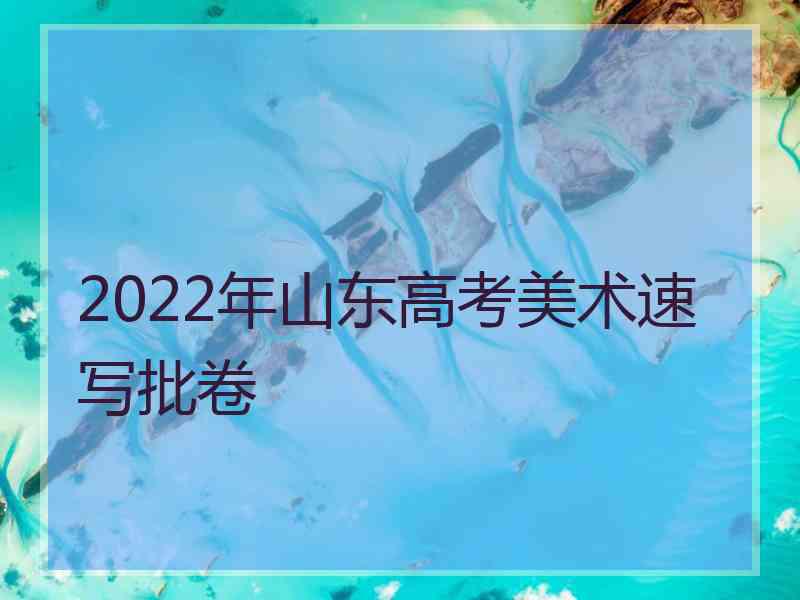 2022年山东高考美术速写批卷