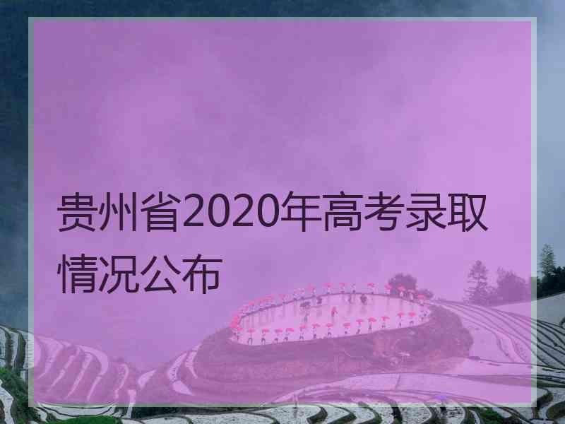 贵州省2020年高考录取情况公布