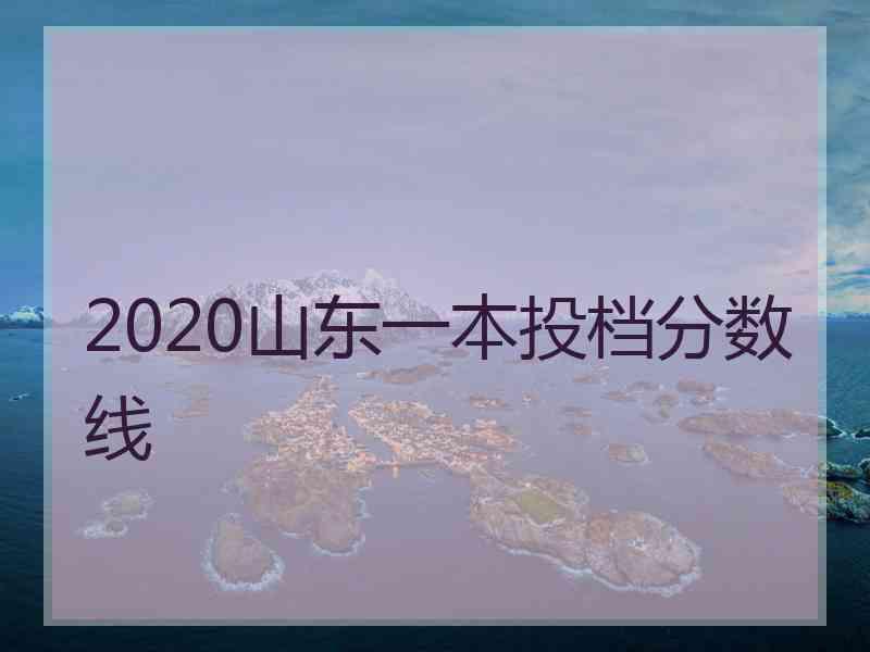 2020山东一本投档分数线