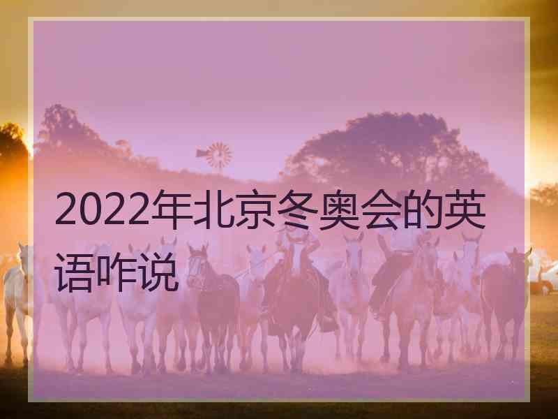 2022年北京冬奥会的英语咋说