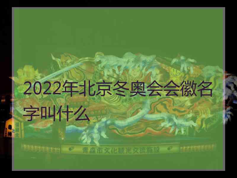 2022年北京冬奥会会徽名字叫什么