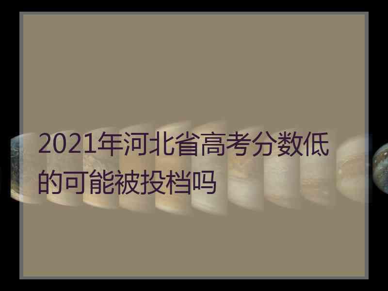 2021年河北省高考分数低的可能被投档吗