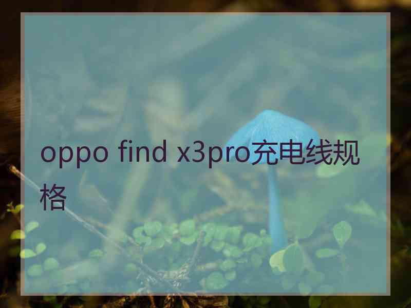 oppo find x3pro充电线规格