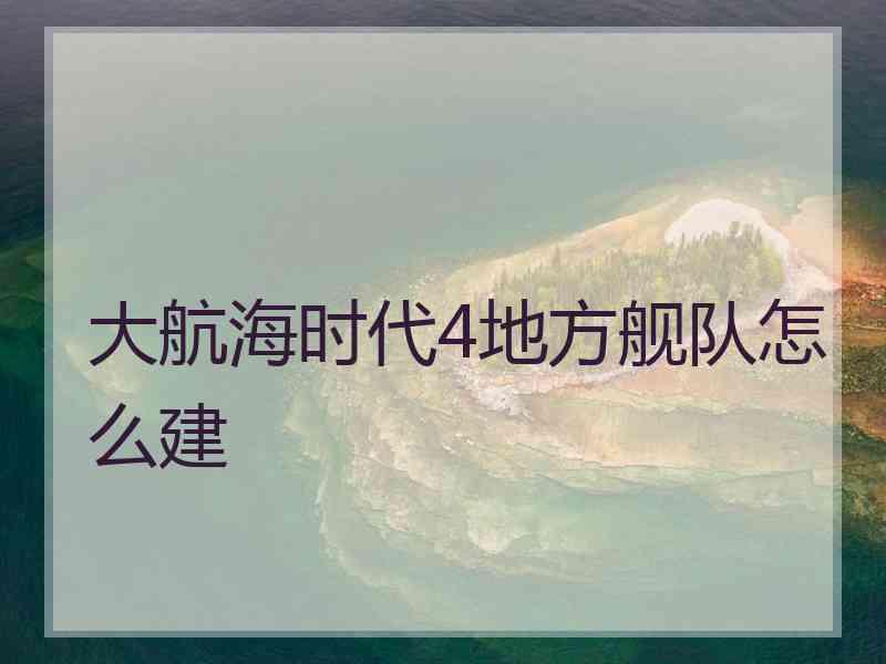 大航海时代4地方舰队怎么建