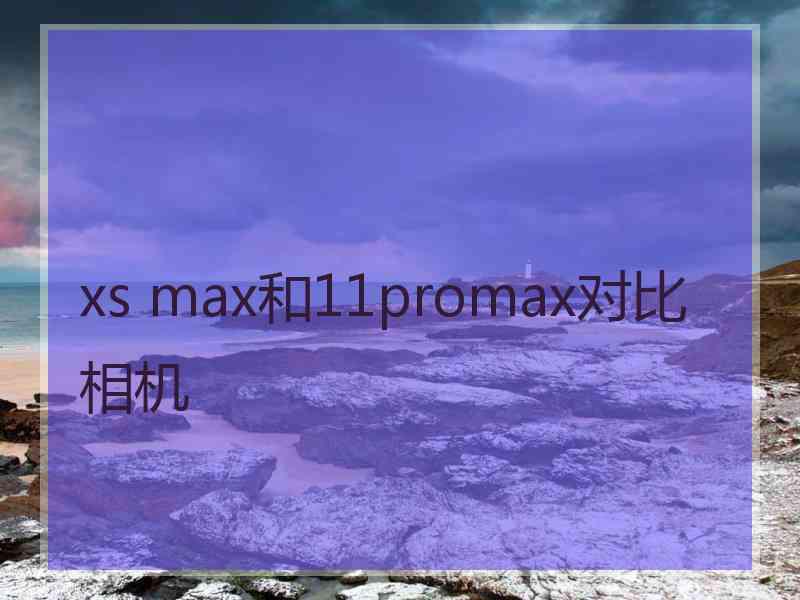 xs max和11promax对比相机