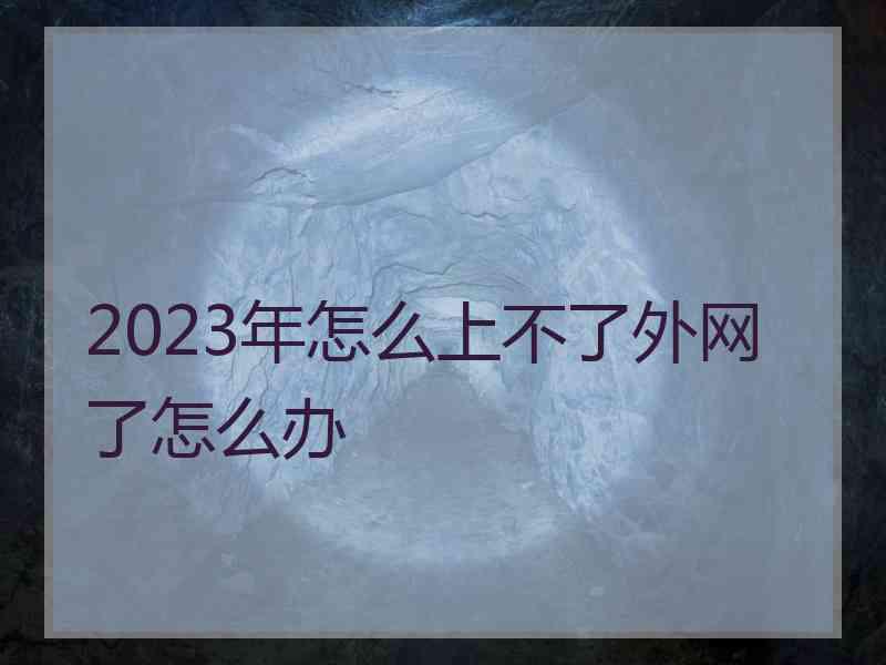 2023年怎么上不了外网了怎么办