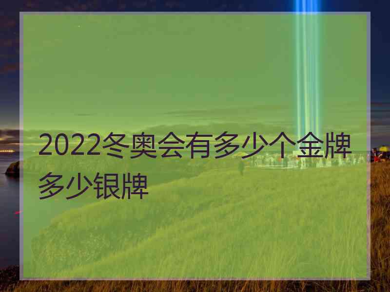 2022冬奥会有多少个金牌多少银牌