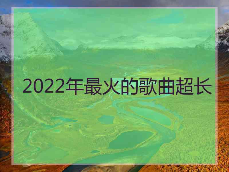 2022年最火的歌曲超长