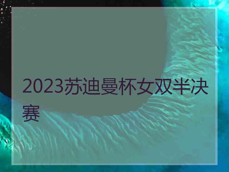 2023苏迪曼杯女双半决赛