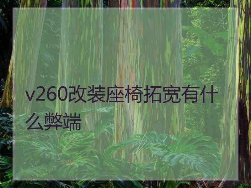 v260改装座椅拓宽有什么弊端