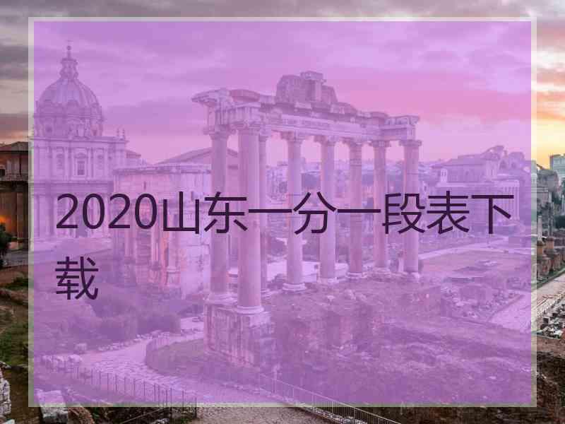 2020山东一分一段表下载