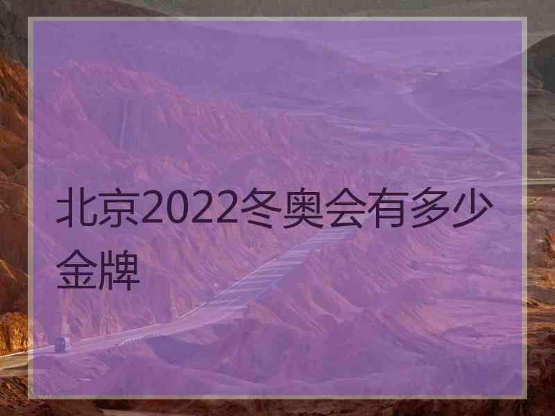 北京2022冬奥会有多少金牌