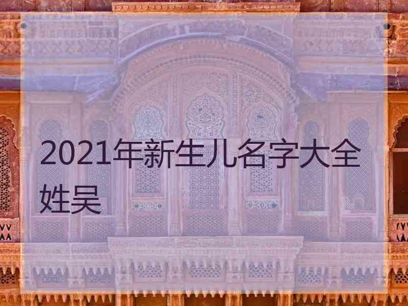 2021年新生儿名字大全姓吴