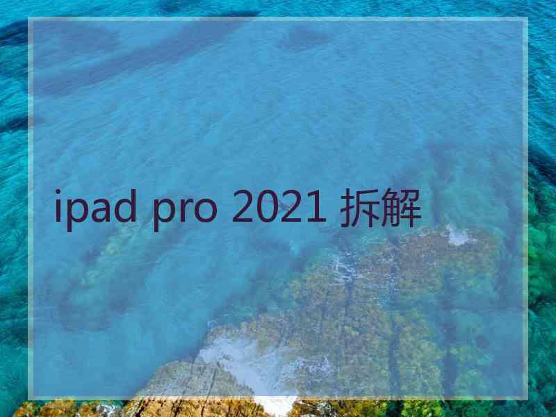 ipad pro 2021 拆解