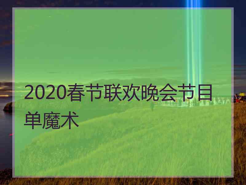 2020春节联欢晚会节目单魔术