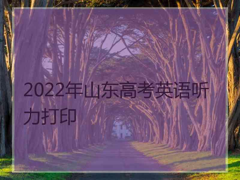 2022年山东高考英语听力打印