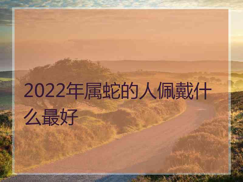 2022年属蛇的人佩戴什么最好