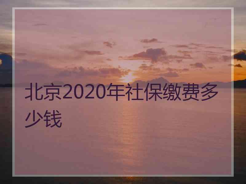 北京2020年社保缴费多少钱