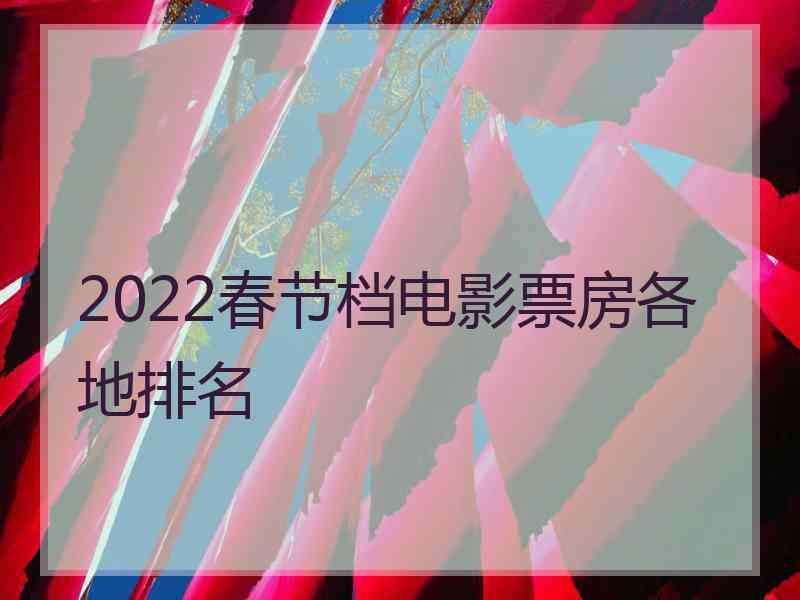 2022春节档电影票房各地排名