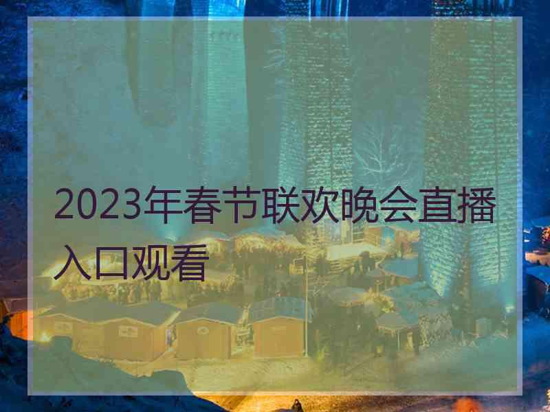 2023年春节联欢晚会直播入口观看