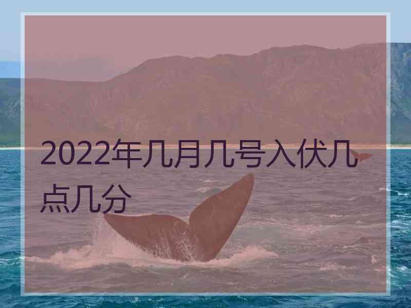 2022年几月几号入伏几点几分