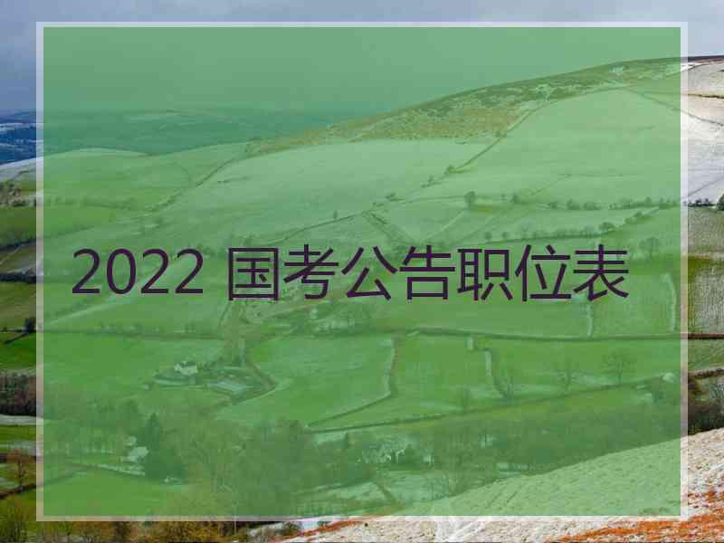 2022 国考公告职位表