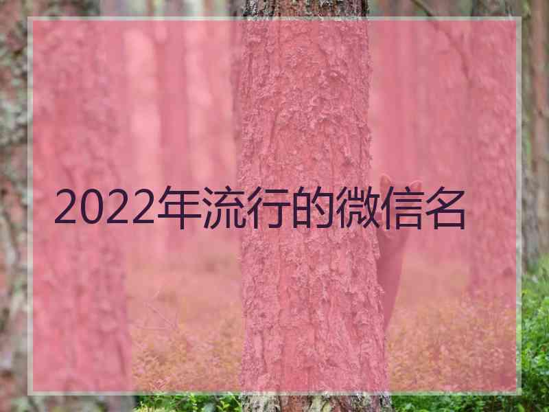 2022年流行的微信名