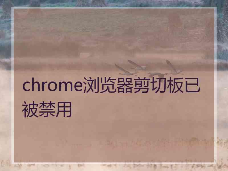 chrome浏览器剪切板已被禁用