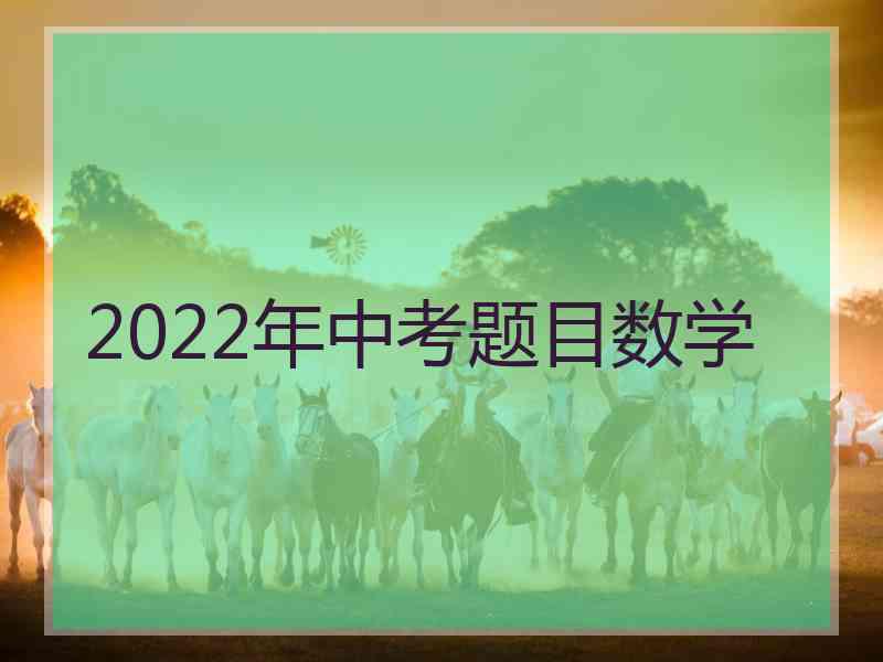 2022年中考题目数学