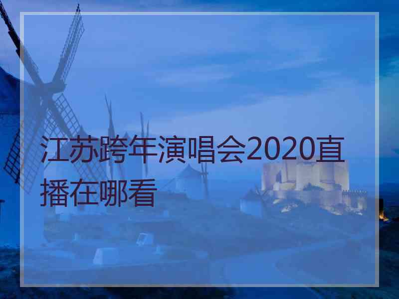 江苏跨年演唱会2020直播在哪看