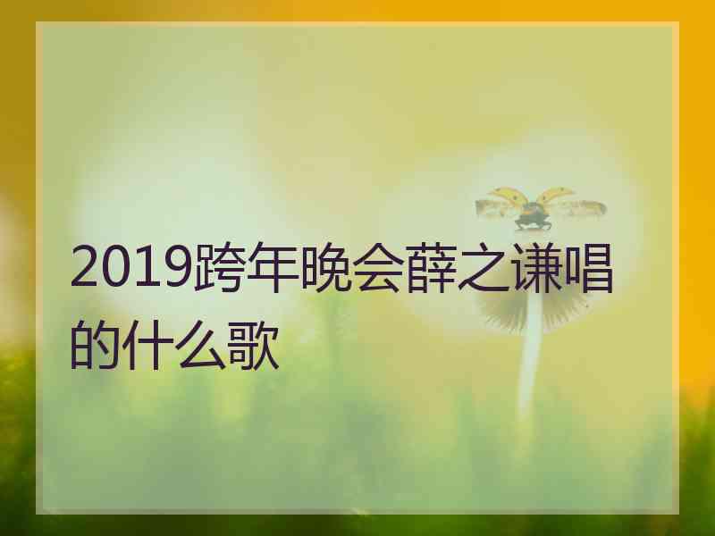 2019跨年晚会薛之谦唱的什么歌