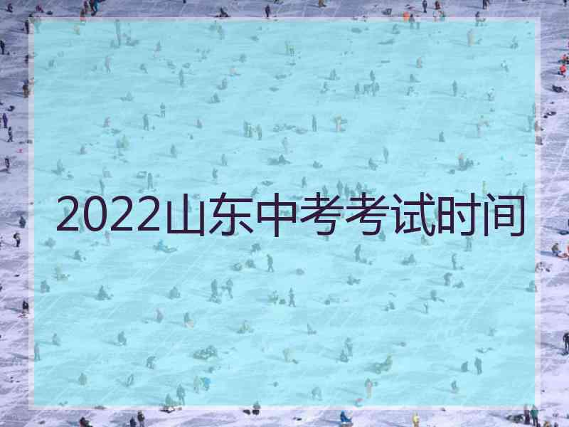 2022山东中考考试时间