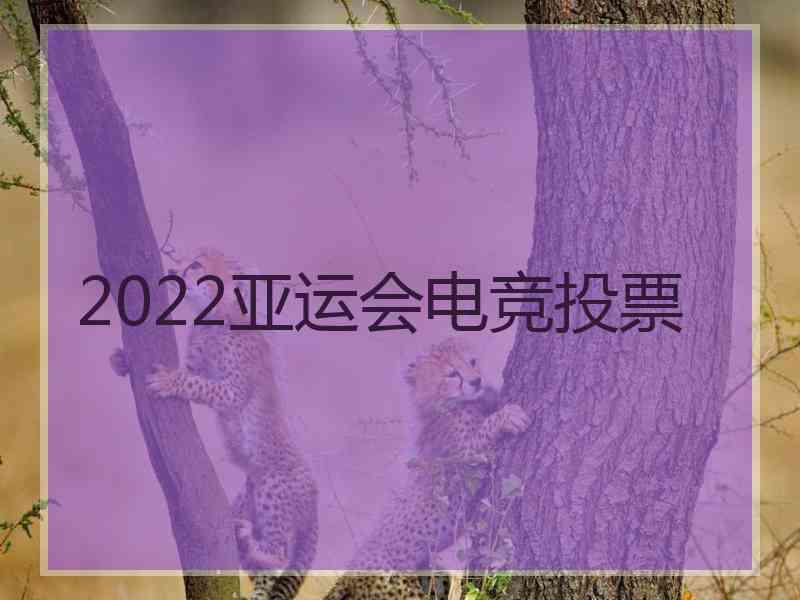 2022亚运会电竞投票