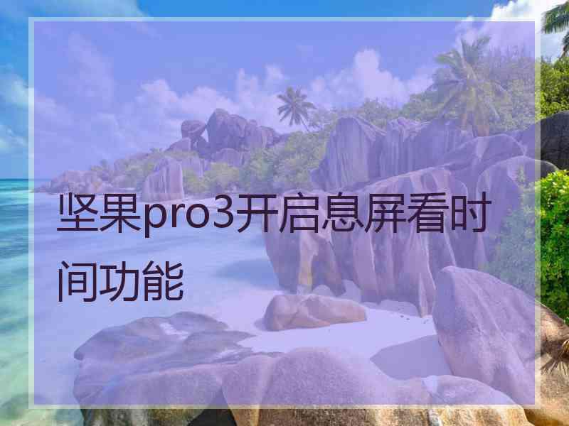 坚果pro3开启息屏看时间功能