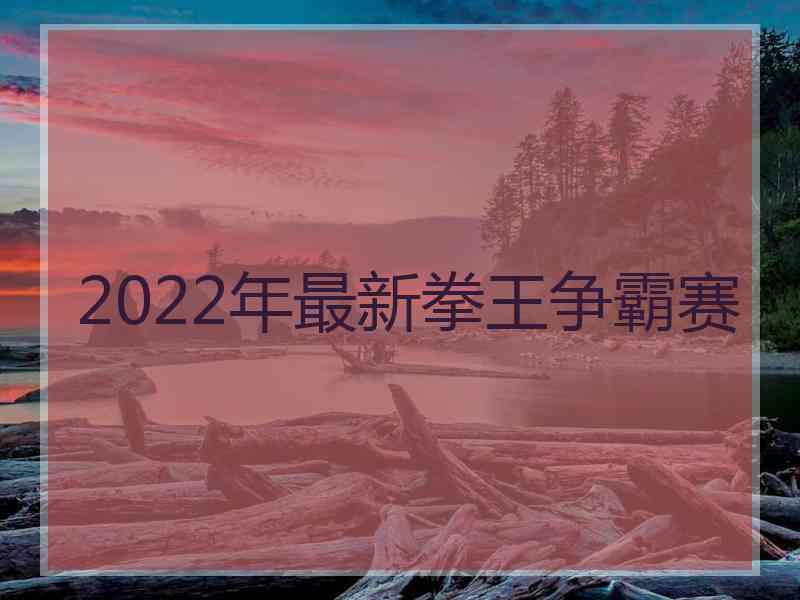 2022年最新拳王争霸赛