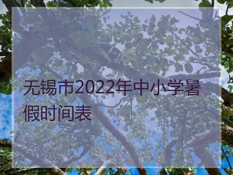 无锡市2022年中小学暑假时间表