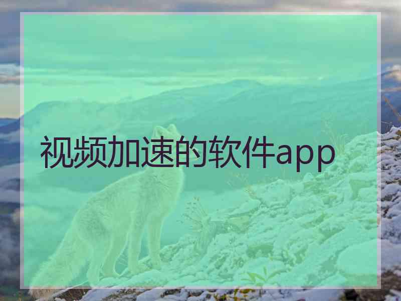 视频加速的软件app