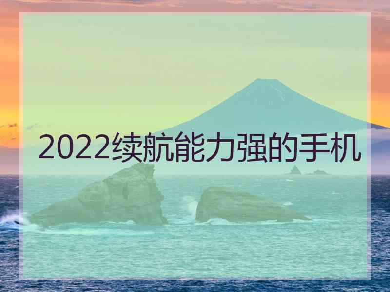 2022续航能力强的手机