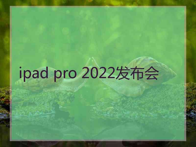 ipad pro 2022发布会